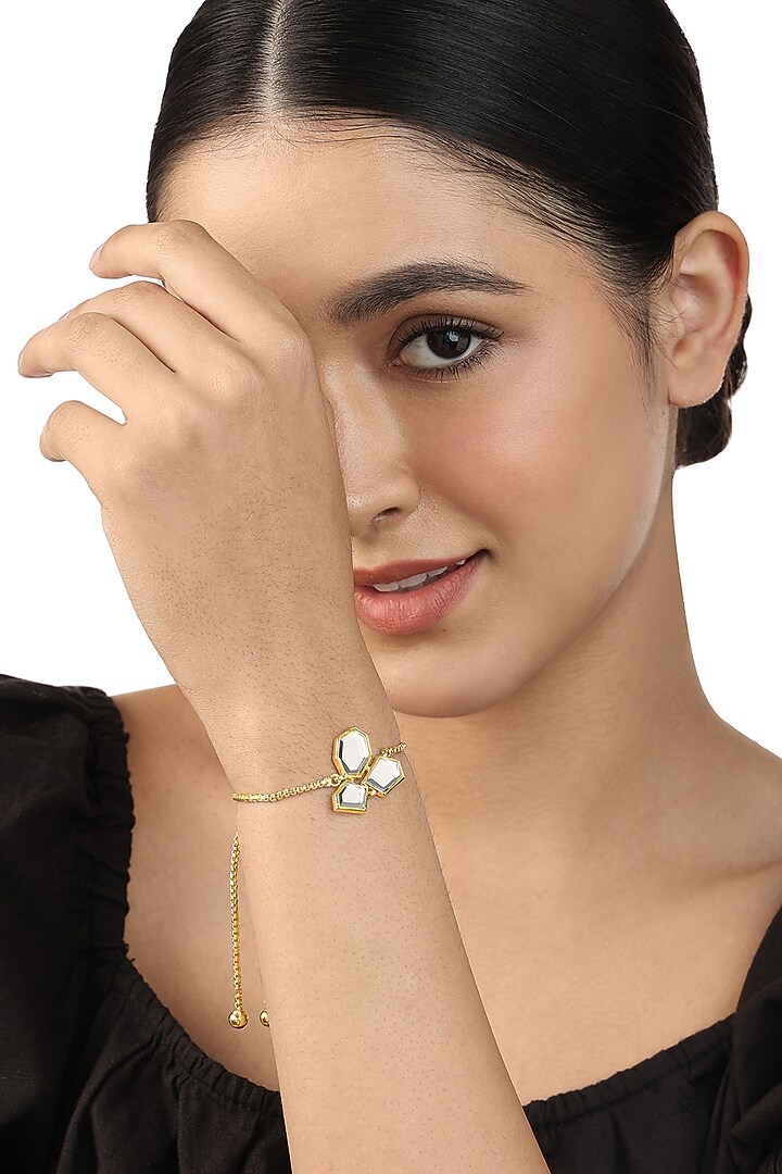 Gold Plated Mirror Bracelet by Isharya at Pernia's Pop Up Shop