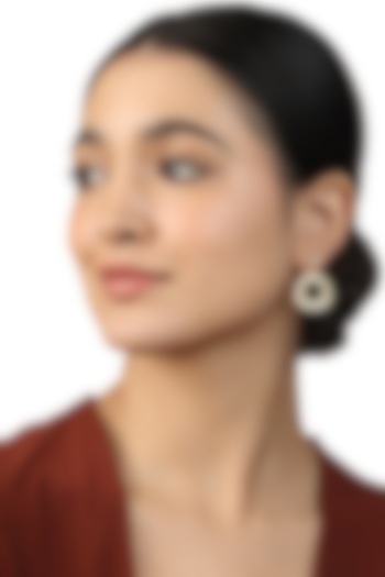 Gold Plated Mirror Square Stud Earrings by Isharya at Pernia's Pop Up Shop