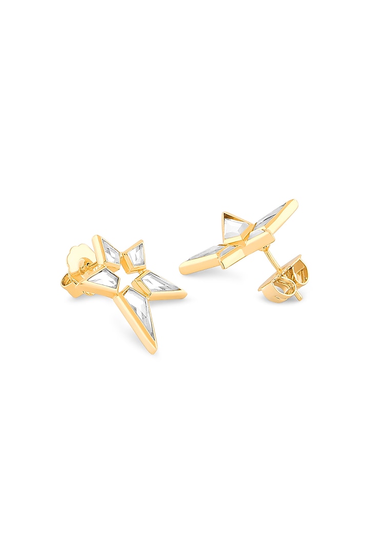 Gold Plated Mirror Star Stud Earrings by Isharya at Pernia's Pop Up Shop