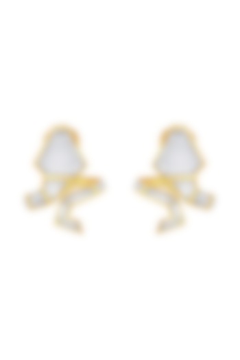 Gold Plated Mirror Snake Stud Earrings by Isharya at Pernia's Pop Up Shop