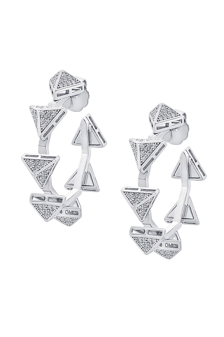 Black Rhodium Finish CZ Hoop Earrings by Isharya at Pernia's Pop Up Shop