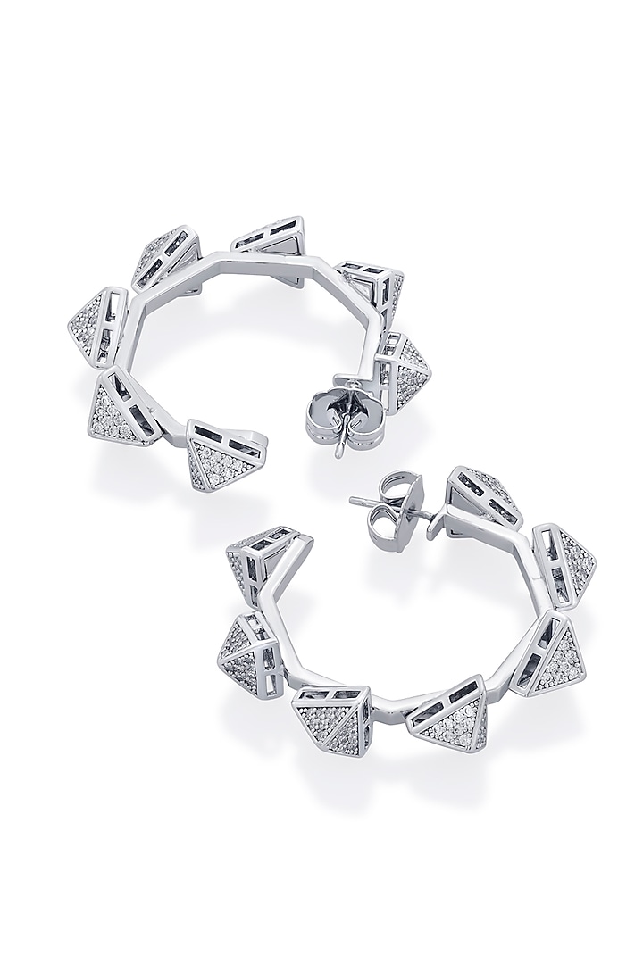 Black Rhodium Finish CZ Hoop Earrings by Isharya at Pernia's Pop Up Shop