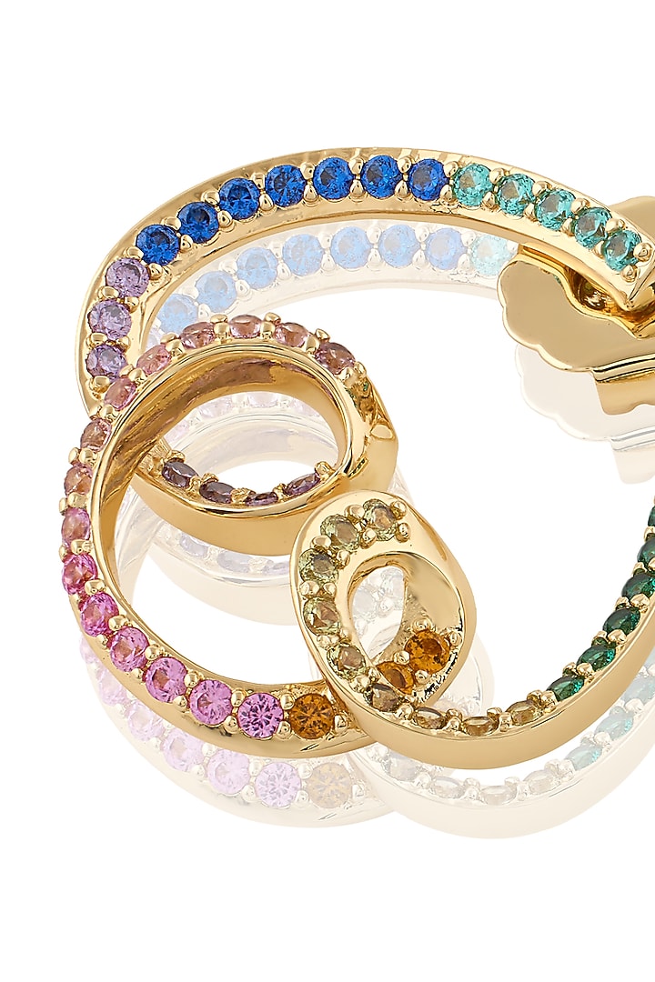 Gold Plated CZ Stone Disco Reverie Stud Earrings by Isharya at Pernia's Pop Up Shop