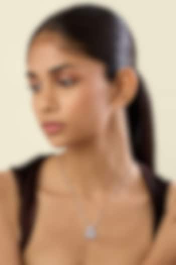 White Rhodium Finish Crystal Zirconia Necklace by Isharya at Pernia's Pop Up Shop
