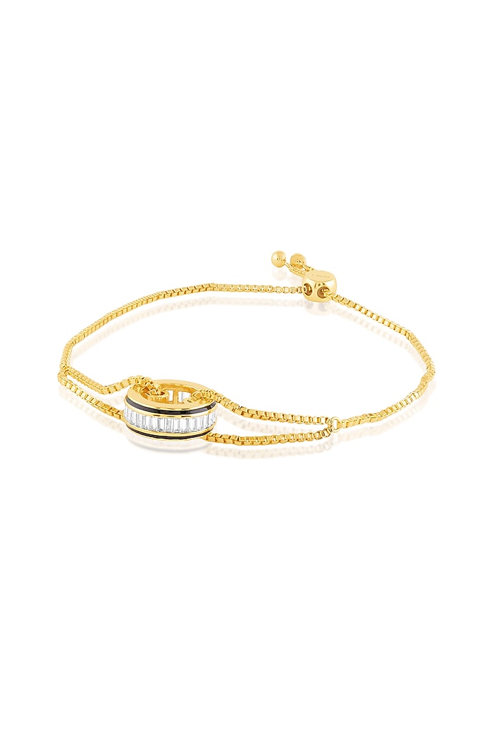 Gold Plated Crystal Zirconia Enameled Handcrafted Bracelet by Isharya at Pernia's Pop Up Shop