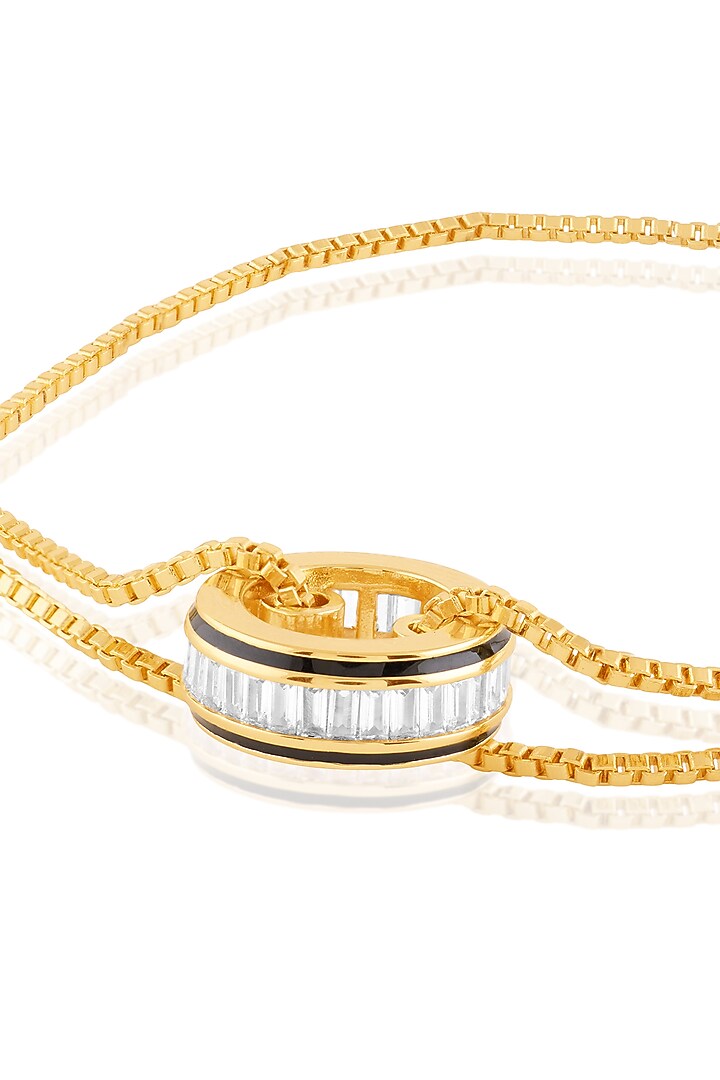 Gold Plated Crystal Zirconia Enameled Handcrafted Bracelet by Isharya at Pernia's Pop Up Shop