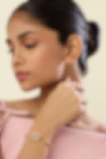 Gold Plated Crystal Zirconia Red Enameled Handcrafted Cuff Bracelet by Isharya at Pernia's Pop Up Shop