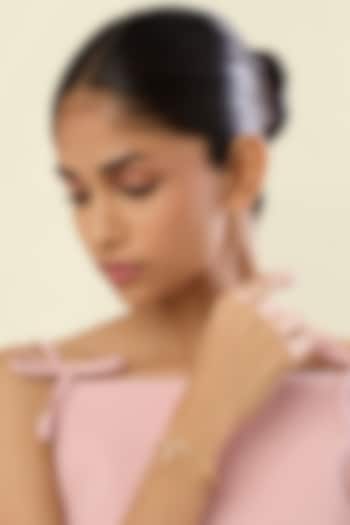 Gold Plated Crystal Zirconia Enameled Handcrafted Cuff Bracelet by Isharya at Pernia's Pop Up Shop