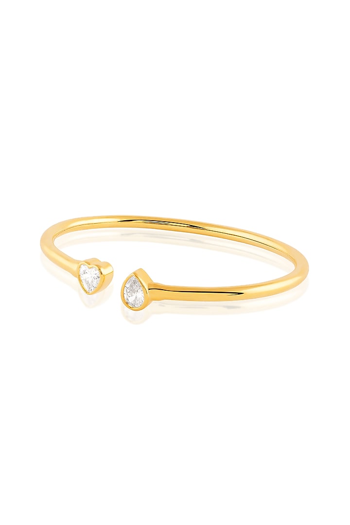 Gold Plated Crystal Zirconia Enameled Handcrafted Cuff Bracelet by Isharya at Pernia's Pop Up Shop