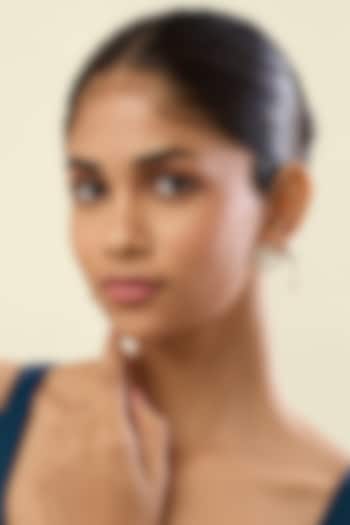 Gold Plated Crystal Zirconia Black Enameled Stud Earrings by Isharya at Pernia's Pop Up Shop