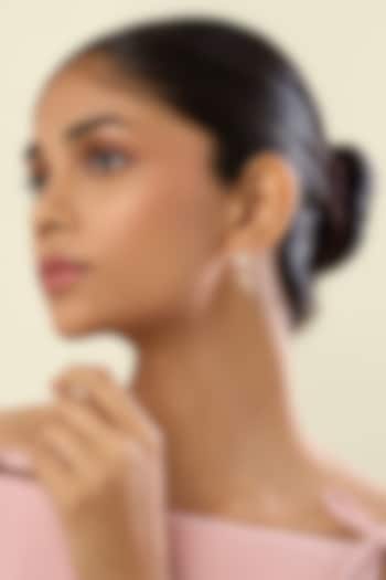 Gold Plated Crystal Zirconia Red Enameled Hoop Earrings by Isharya at Pernia's Pop Up Shop