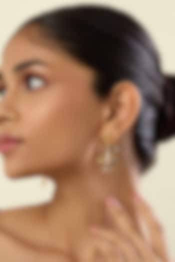 Gold Plated Crystal Zirconia Multi-Colored Enameled Dangler Earrings by Isharya at Pernia's Pop Up Shop