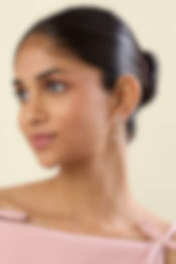 Gold Plated Crystal Zirconia Red Enameled Dangler Earrings by Isharya at Pernia's Pop Up Shop