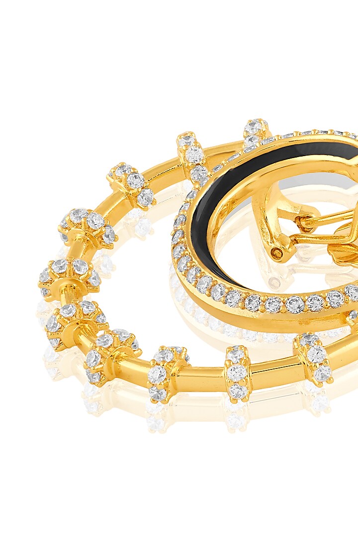 Gold Plated Crystal Zirconia Multi-Colored Enameled Hoop Earrings by Isharya at Pernia's Pop Up Shop