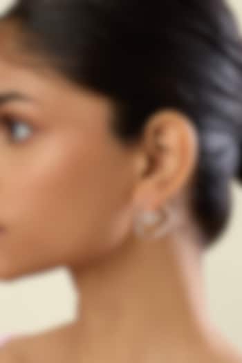 Gold Plated Crystal Zirconia Red Enameled Hoop Earrings by Isharya at Pernia's Pop Up Shop