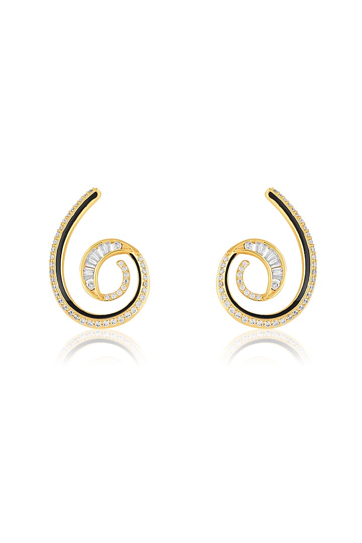 Gold Plated Crystal Zirconia Multi-Colored Enameled Hoop Earrings by Isharya at Pernia's Pop Up Shop