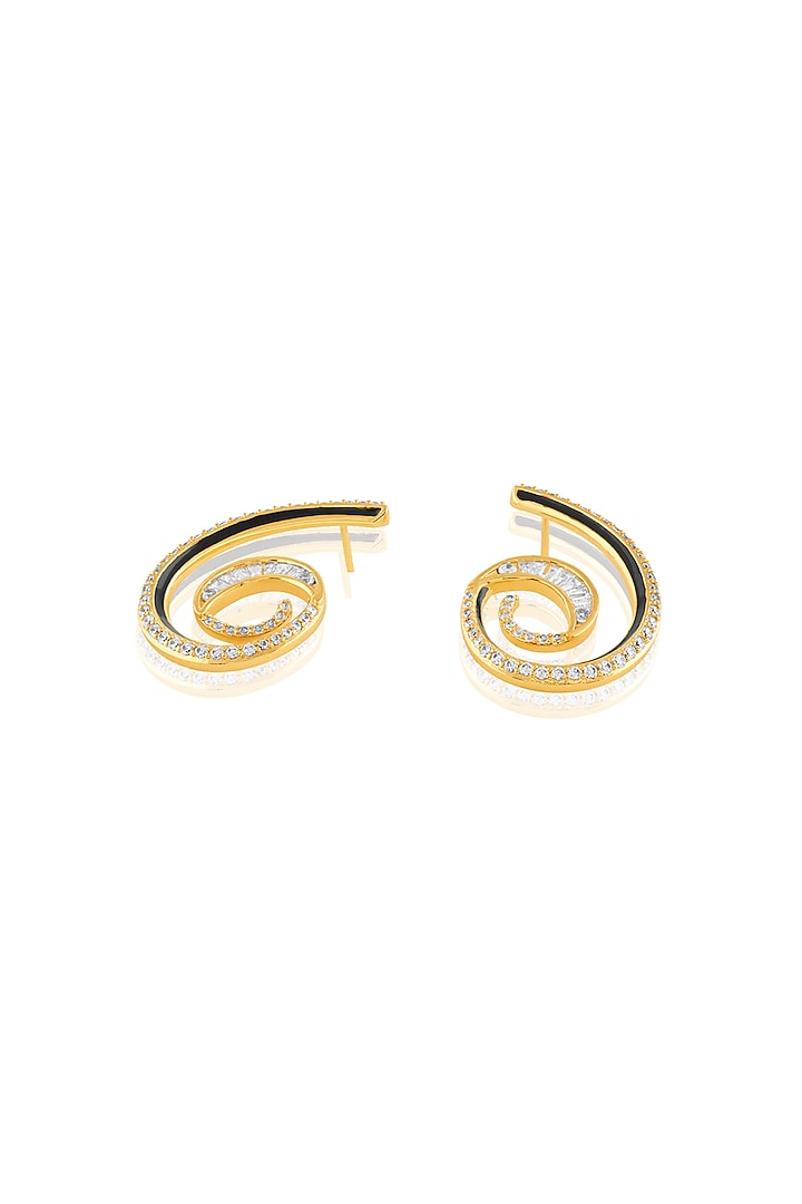 Gold Plated Crystal Zirconia Multi-Colored Enameled Hoop Earrings by Isharya at Pernia's Pop Up Shop