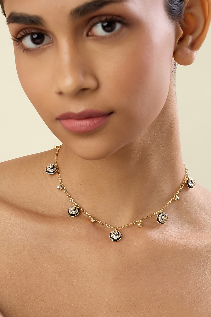 Gold Plated Crystal Zirconia Statement Choker Necklace by Isharya at Pernia's Pop Up Shop