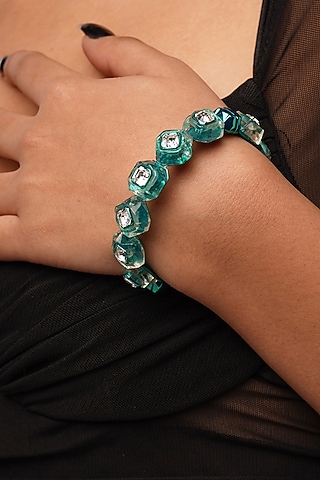 Green Crystal Bangle by Isharya