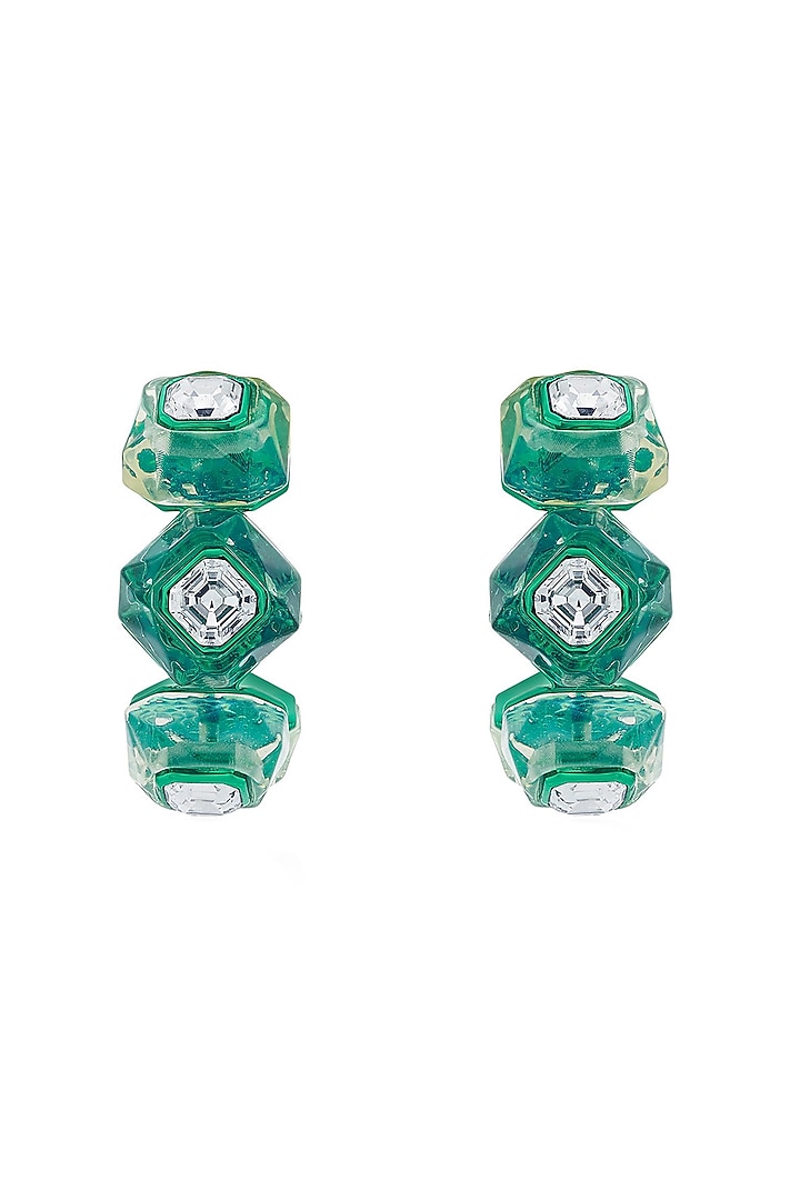 Green Crystal Hoop Earrings by Isharya at Pernia's Pop Up Shop
