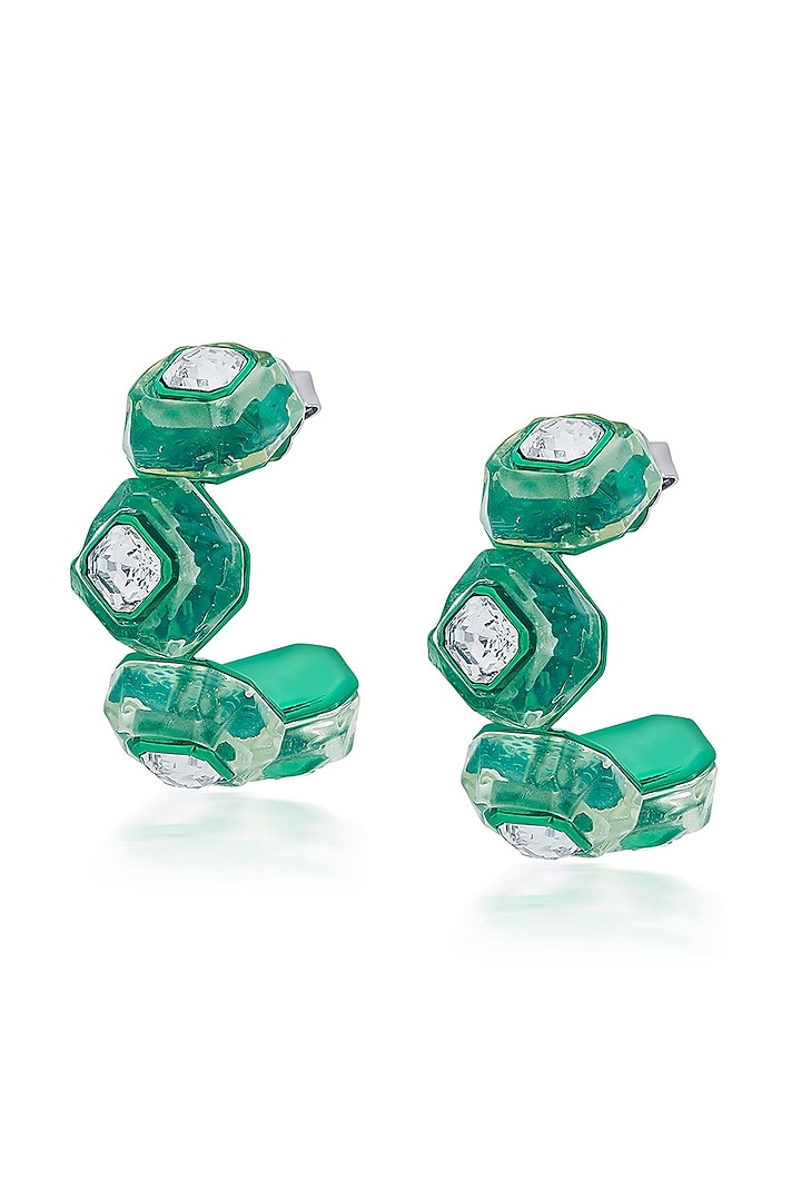 Green Crystal Hoop Earrings by Isharya at Pernia's Pop Up Shop