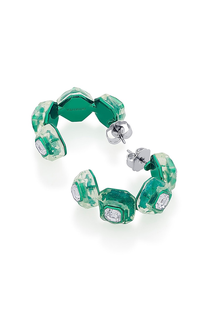 Green Crystal Hoop Earrings by Isharya at Pernia's Pop Up Shop