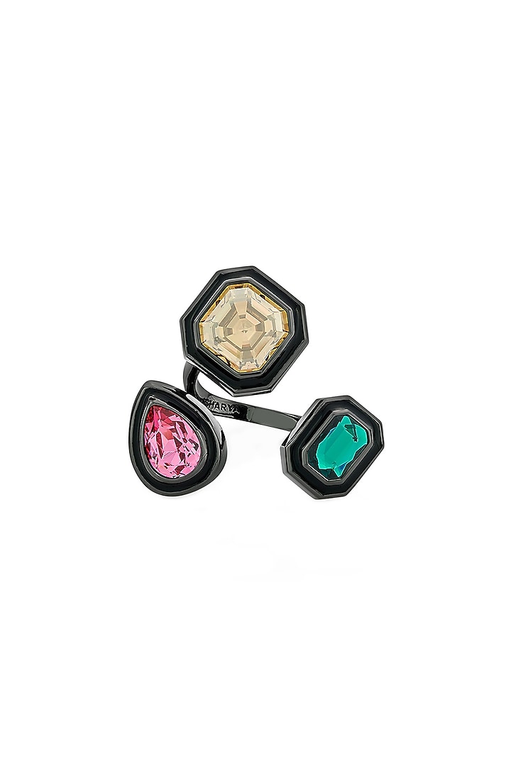 Black Multi-Colored Crystal Ring by Isharya at Pernia's Pop Up Shop
