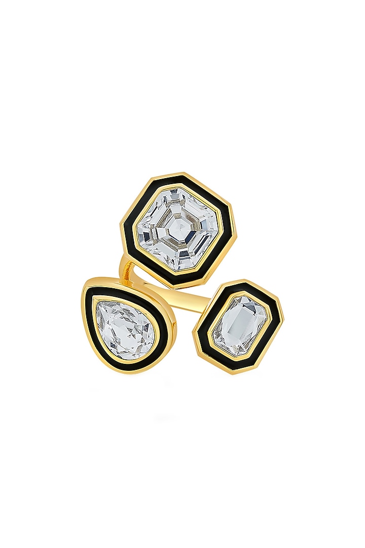 Gold Plated White Crystal Ring by Isharya at Pernia's Pop Up Shop