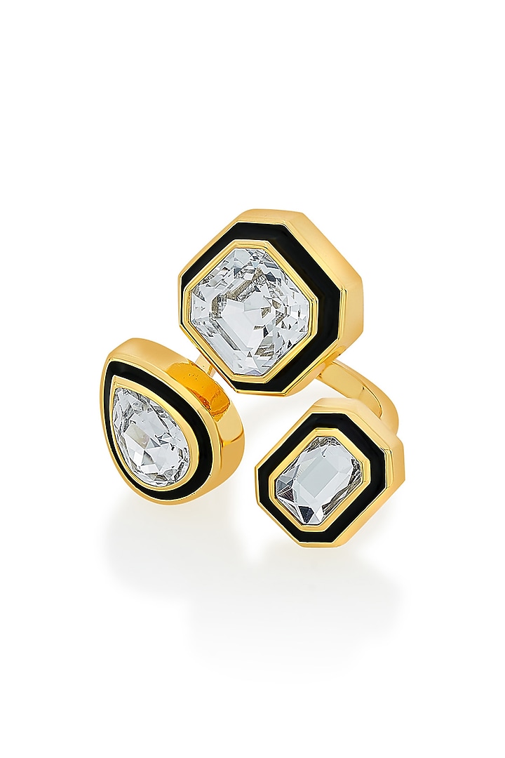 Gold Plated White Crystal Ring by Isharya at Pernia's Pop Up Shop