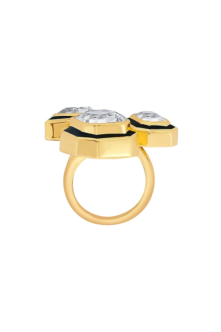 Gold Plated White Crystal Ring by Isharya at Pernia's Pop Up Shop