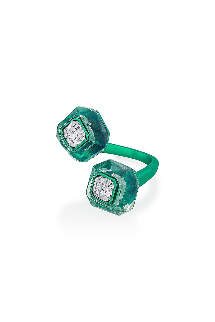 Green Crystal Open Ring by Isharya at Pernia's Pop Up Shop