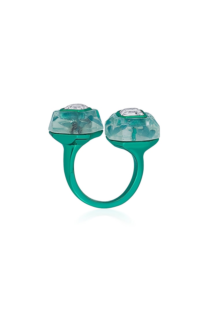 Green Crystal Open Ring by Isharya at Pernia's Pop Up Shop