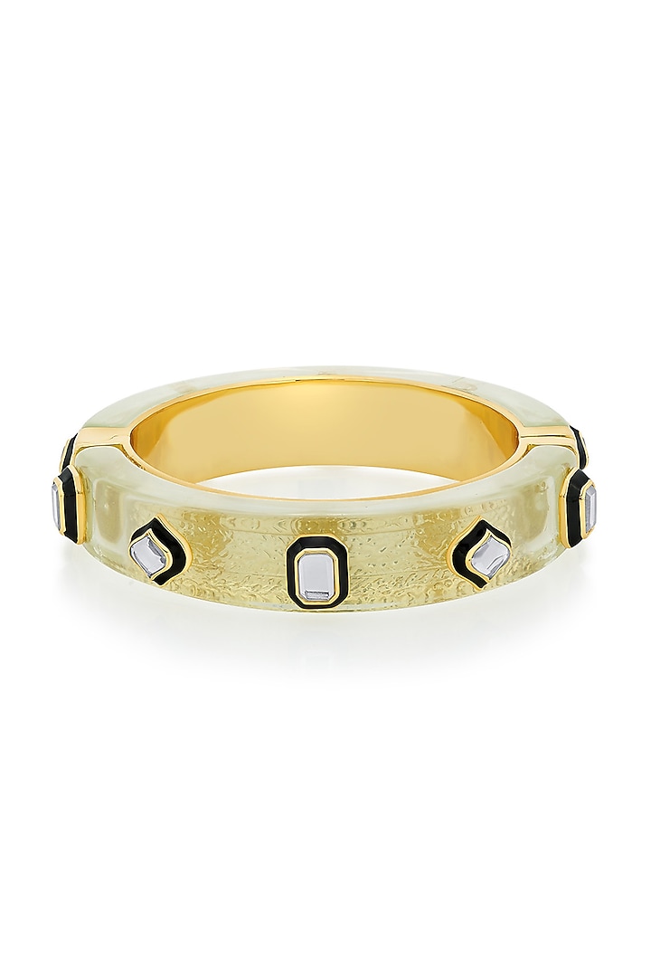 Gold Plated Mirror Enameled Bangle by Isharya at Pernia's Pop Up Shop