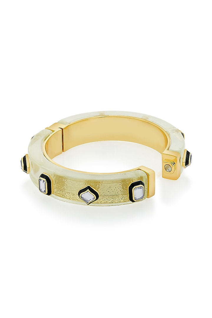 Gold Plated Mirror Enameled Bangle by Isharya at Pernia's Pop Up Shop