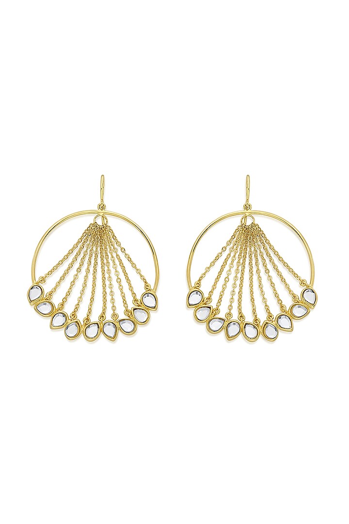 Gold Plated Mirror Waterfall Earrings by Isharya