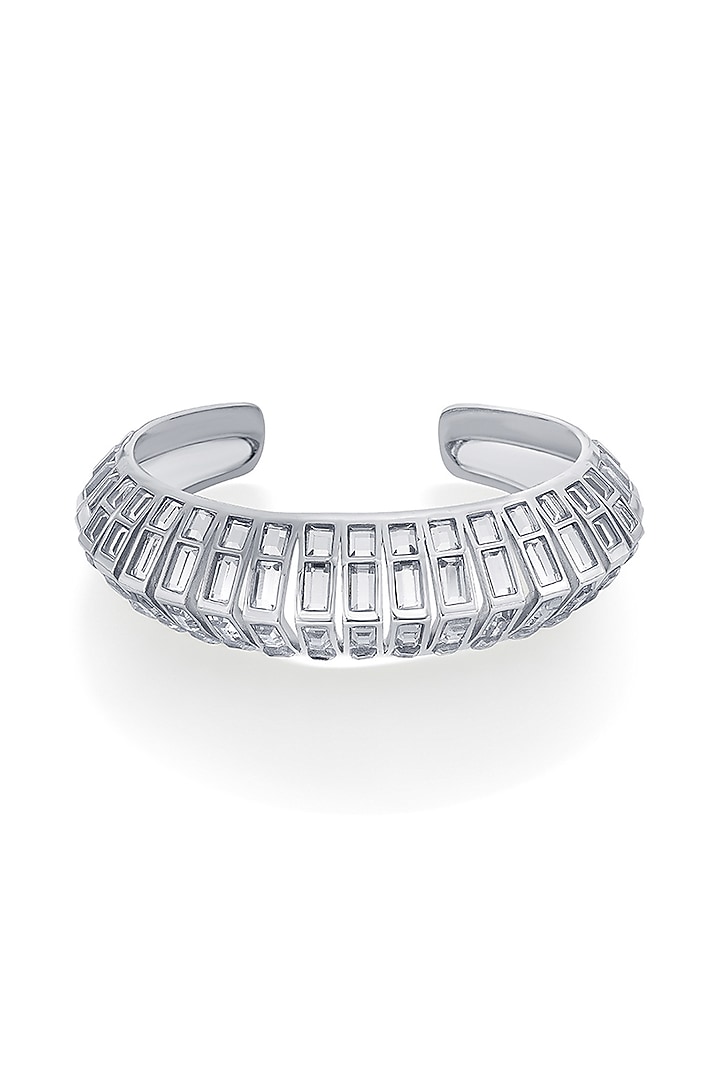 Silver Rhodium Finish Mirror Cuff by Isharya at Pernia's Pop Up Shop