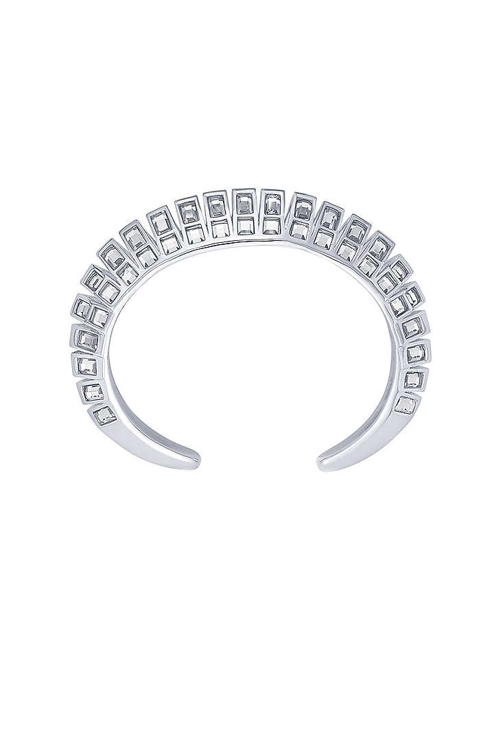 Silver Rhodium Finish Mirror Cuff by Isharya at Pernia's Pop Up Shop