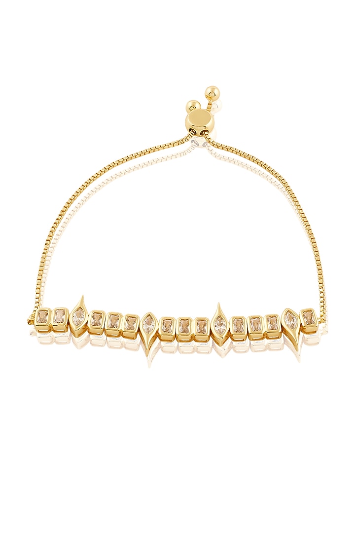 Gold Plated Mirror Tennis Girlie Bolo Bracelet by Isharya at Pernia's Pop Up Shop