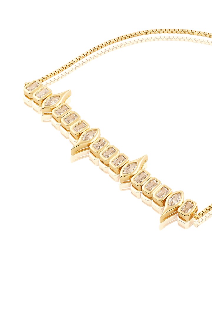 Gold Plated Mirror Tennis Girlie Bolo Bracelet by Isharya at Pernia's Pop Up Shop