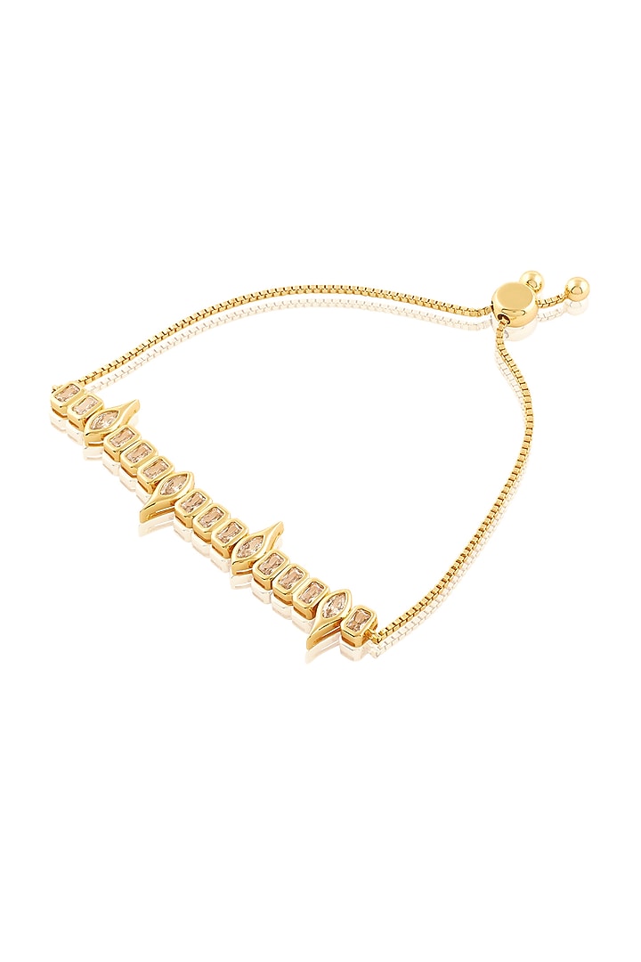 Gold Plated Mirror Tennis Girlie Bolo Bracelet by Isharya at Pernia's Pop Up Shop
