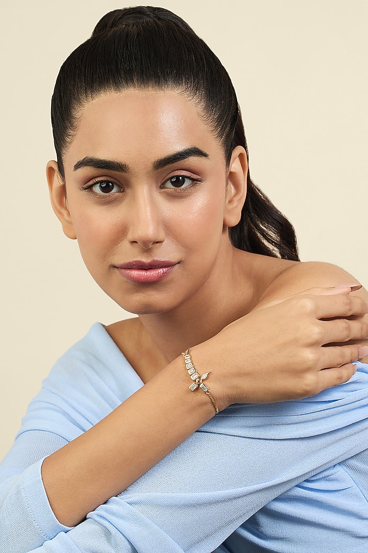 Gold Plated Mirror Tennis Sword Bolo Bracelet by Isharya at Pernia's Pop Up Shop