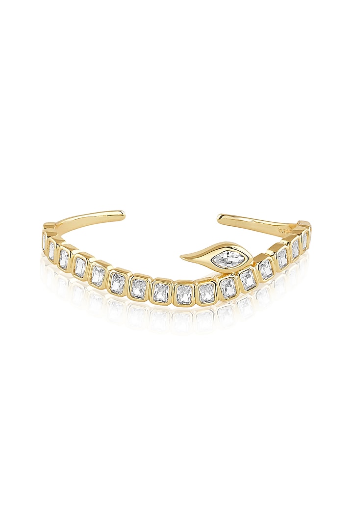 Gold Plated Mirror Open Cuff by Isharya at Pernia's Pop Up Shop