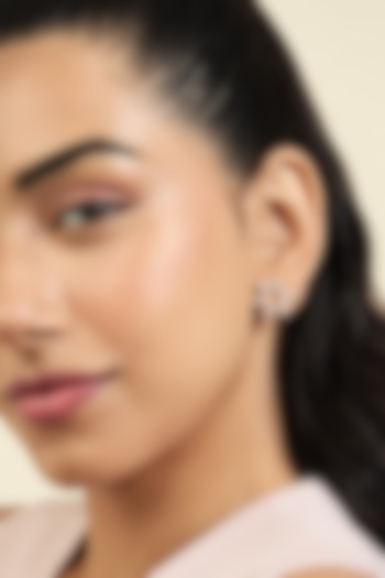 Gold Plated Mirror Punk Tennis Stud Earrings by Isharya at Pernia's Pop Up Shop