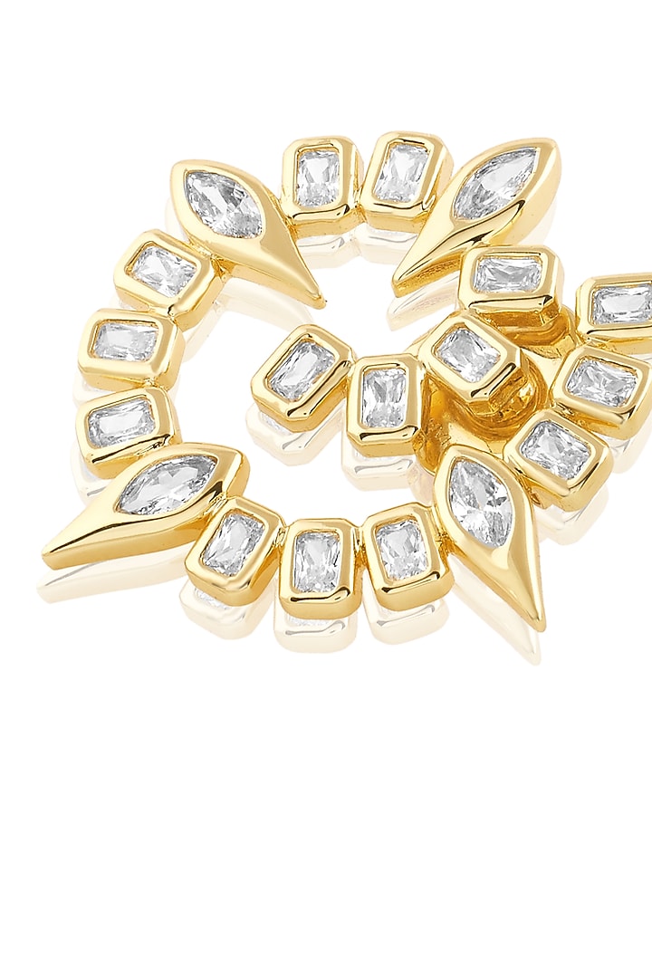 Gold Plated Mirror Tennis Stud Earrings by Isharya at Pernia's Pop Up Shop