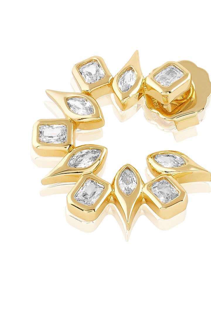 Gold Plated Mirror Tennis Stud Earrings by Isharya at Pernia's Pop Up Shop