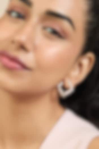 Gold Plated Mirror Tennis Square Stud Earrings by Isharya at Pernia's Pop Up Shop