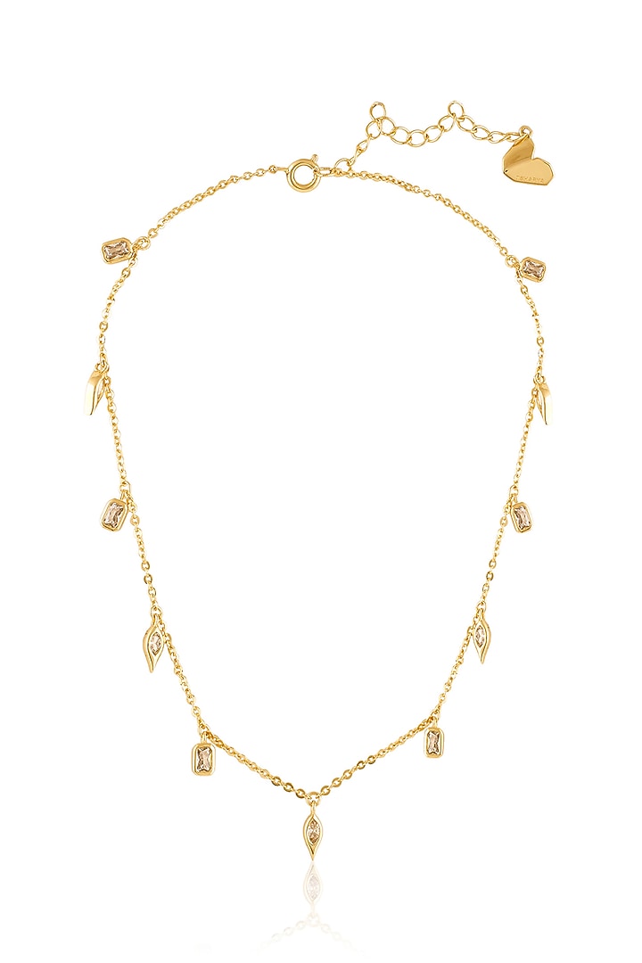 Gold Plated Mirror Tennis Charm Choker Necklace by Isharya at Pernia's Pop Up Shop