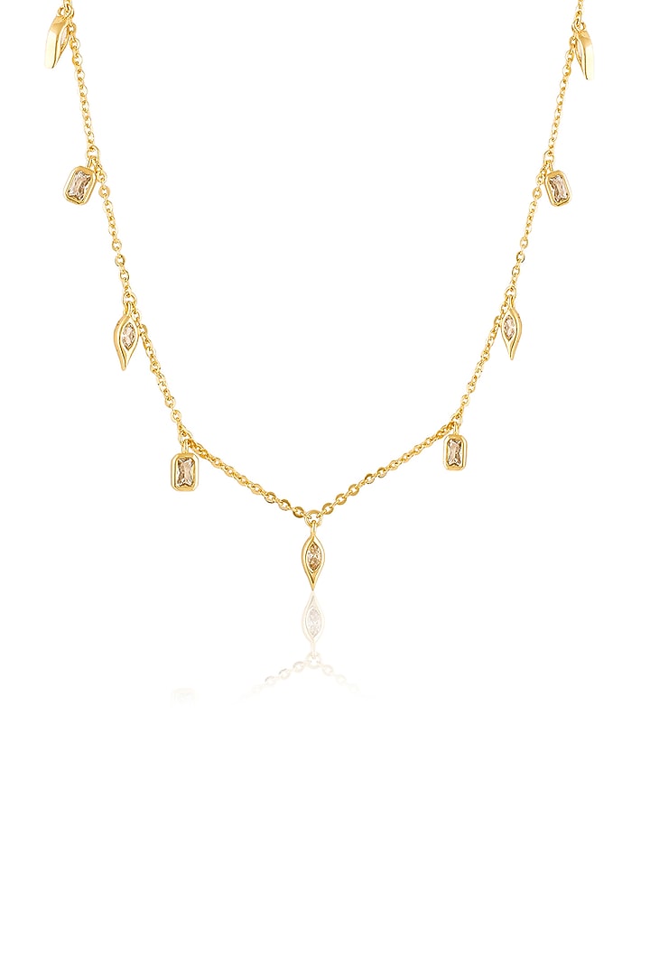 Gold Plated Mirror Tennis Charm Choker Necklace by Isharya at Pernia's Pop Up Shop