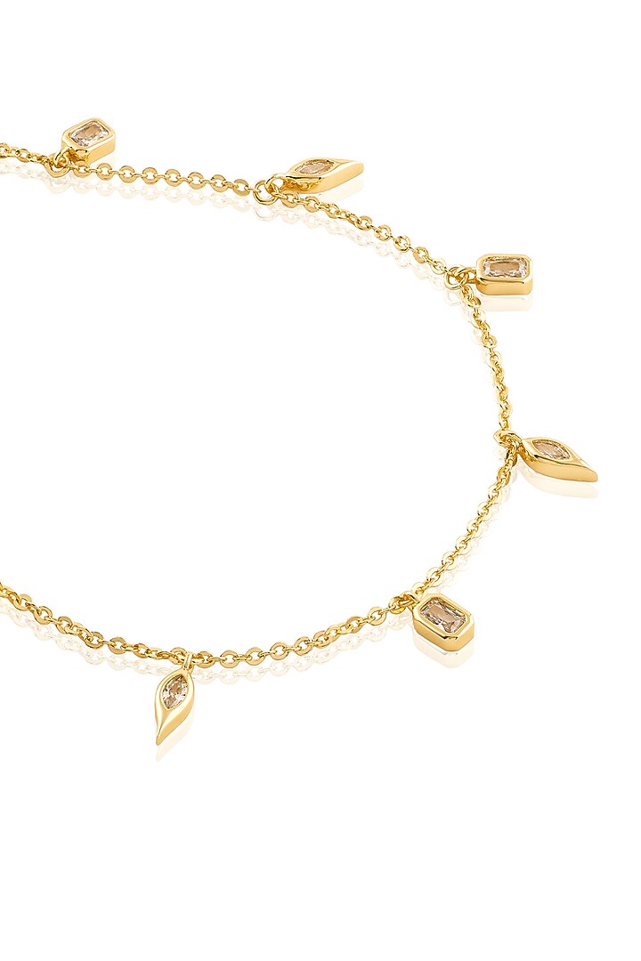 Gold Plated Mirror Tennis Charm Choker Necklace by Isharya at Pernia's Pop Up Shop