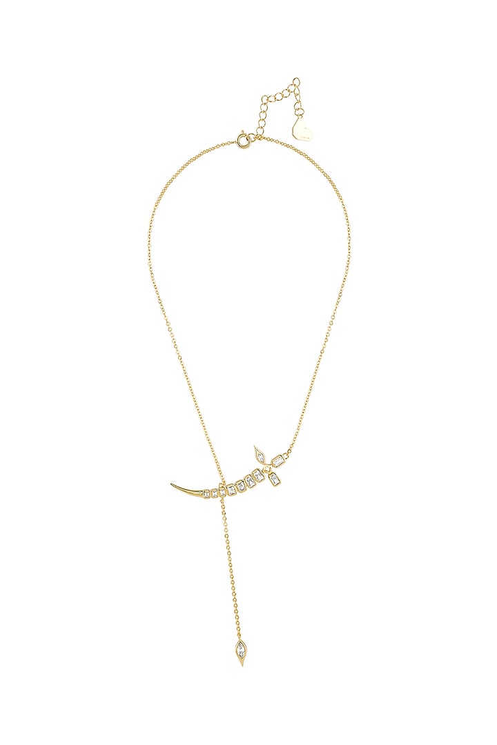 Gold Plated Mirror Tennis Sword Y Necklace by Isharya at Pernia's Pop Up Shop